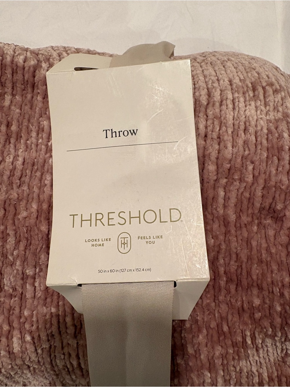 Threshold Soft Ribbed Chenille Knit Throw - Dusty Rose 50x60 New